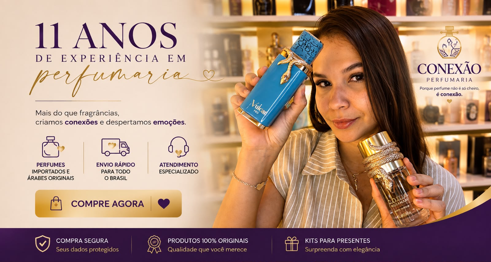 Banner de 11 anos de experiência em perfumaria